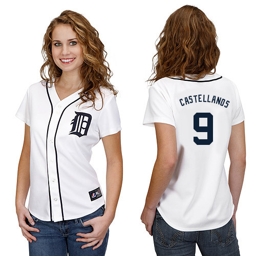Nick Castellanos #9 mlb Jersey-Detroit Tigers Women's Authentic Home White Cool Base Baseball Jersey